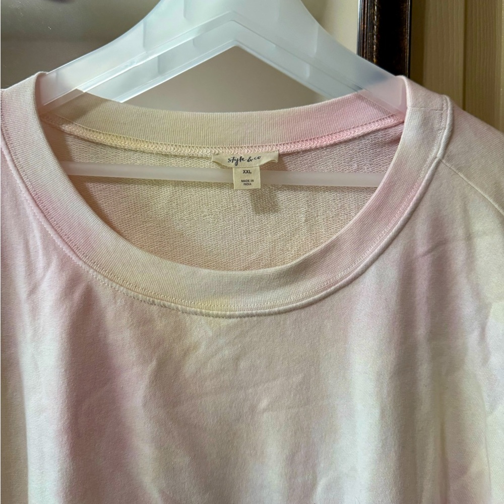 Style & company, brand, lightweight sweatshirt, light pink 2xl